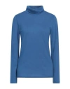 Majestic Filatures Woman Turtleneck Azure Size 4 Cashmere In Blue