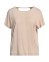 Majestic Filatures Woman T-shirt Beige Size 1 Linen, Elastane