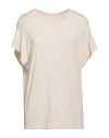 Majestic Filatures Woman T-shirt Beige Size 1 Viscose, Elastane In Beige