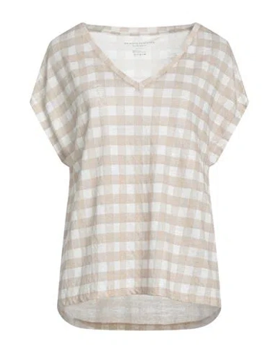 Majestic Filatures Woman T-shirt Beige Size 1 Linen, Elastane