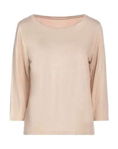 Majestic Filatures Woman T-shirt Beige Size 2 Viscose, Elastane In Pink