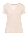 Majestic Filatures Woman T-shirt Beige Size 3 Linen, Elastane