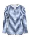 Majestic Filatures Woman T-shirt Blue Size 1 Linen, Elastane