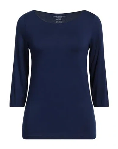Majestic Filatures Woman T-shirt Blue Size 3 Viscose, Elastane In Blue