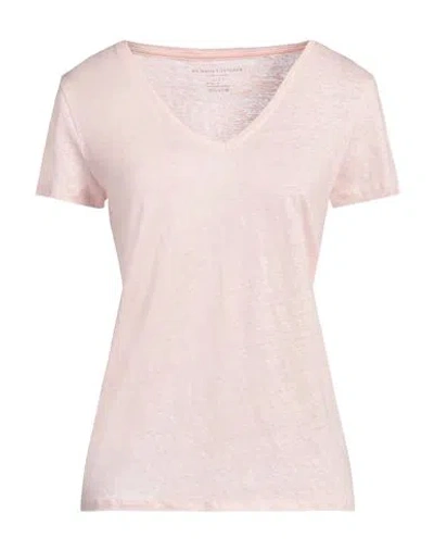 Majestic Filatures Woman T-shirt Blush Size 3 Linen, Elastane In Pink