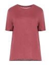Majestic Filatures Woman T-shirt Brick Size 1 Linen, Elastane In Red
