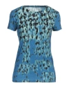 Majestic Filatures Woman T-shirt Bright Blue Size 2 Viscose, Linen, Elastane In Blue