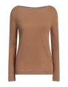 Majestic Filatures Woman Top Brown Size 0 Cotton, Cashmere