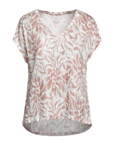 Majestic Filatures Woman T-shirt Brown Size 1 Linen, Elastane