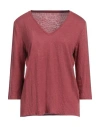 Majestic Filatures Woman T-shirt Burgundy Size 1 Linen, Elastane In Red
