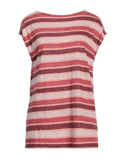 Majestic Filatures Woman T-shirt Burgundy Size 1 Linen In Red