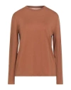 Majestic Filatures Woman T-shirt Camel Size 1 Lyocell, Cotton In Brown