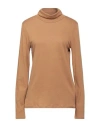 Majestic Filatures Woman T-shirt Camel Size 4 Cotton, Cashmere In Beige