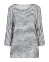 Majestic Filatures Woman T-shirt Charcoal Size 3 Viscose, Linen, Elastane In Grey
