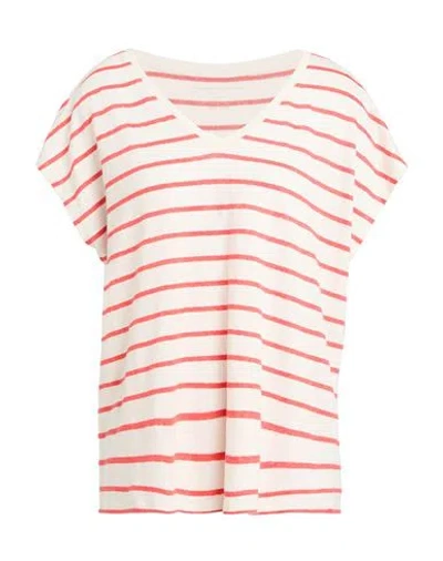 Majestic Filatures Woman T-shirt Coral Size 1 Linen, Elastane