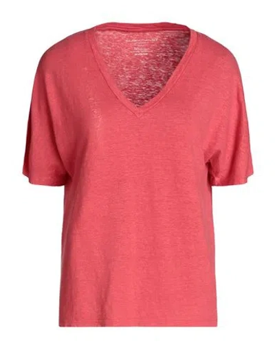 Majestic Filatures Woman T-shirt Coral Size 1 Linen, Elastane In Red