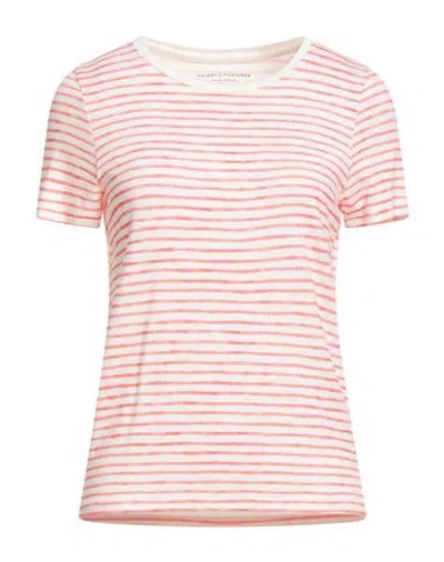 Majestic Filatures Woman T-shirt Coral Size 4 Linen, Elastane