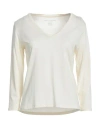Majestic Filatures Woman T-shirt Cream Size 1 Lyocell, Cotton In White