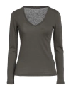 Majestic Filatures Woman T-shirt Dark Green Size 1 Cotton, Cashmere In Green