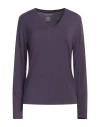 Majestic Filatures Woman T-shirt Dark Purple Size 2 Viscose, Elastane