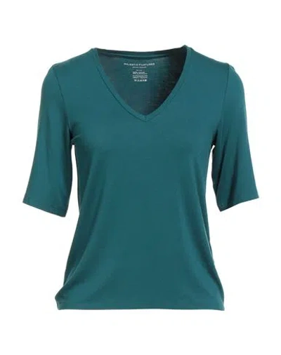 Majestic Filatures Woman T-shirt Deep Teal Size 1 Viscose, Elastane In Green