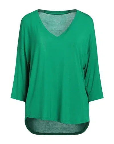 Majestic Filatures Woman T-shirt Emerald Green Size 1 Viscose, Elastane
