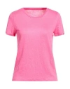 Majestic Filatures Woman T-shirt Fuchsia Size 1 Linen, Elastane In Pink
