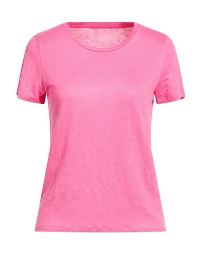 Majestic Filatures Woman T-shirt Fuchsia Size 1 Linen, Elastane In Pink