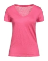 Majestic Filatures Woman T-shirt Fuchsia Size 1 Linen, Elastane In Pink