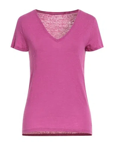Majestic Filatures Woman T-shirt Fuchsia Size 1 Linen, Elastane In Pink