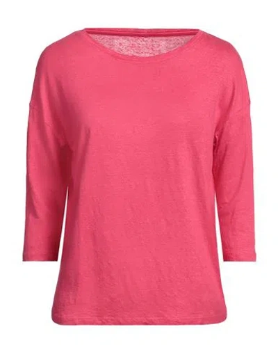Majestic Filatures Woman T-shirt Fuchsia Size 1 Linen, Elastane In Pink