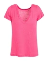 Majestic Filatures Woman T-shirt Fuchsia Size 2 Linen, Elastane In Pink