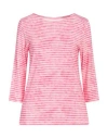 Majestic Filatures Woman T-shirt Fuchsia Size 4 Viscose, Linen, Elastane In Pink