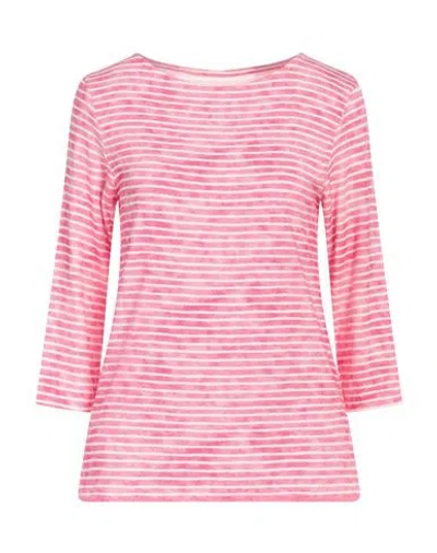 Majestic Filatures Woman T-shirt Fuchsia Size 4 Viscose, Linen, Elastane In Pink