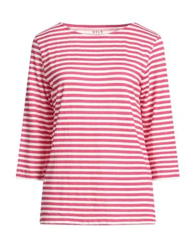 Majestic Filatures Woman T-shirt Fuchsia Size 4 Linen, Elastane In Pink