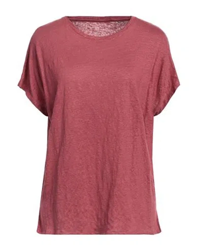 Majestic Filatures Woman T-shirt Garnet Size 1 Linen, Elastane In Red
