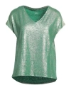 Majestic Filatures Woman T-shirt Green Size 2 Linen, Elastane
