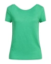 Majestic Filatures Woman T-shirt Green Size 2 Linen, Elastane