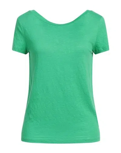 Majestic Filatures Woman T-shirt Green Size 2 Linen, Elastane