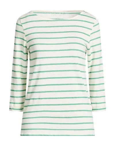 Majestic Filatures Woman T-shirt Green Size 2 Linen, Elastane In Neutral