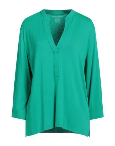 Majestic Filatures Woman T-shirt Green Size 4 Viscose, Elastane