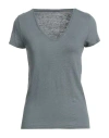 Majestic Filatures Woman T-shirt Grey Size 1 Linen, Elastane In Grey