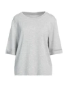 Majestic Filatures Woman T-shirt Grey Size 1 Viscose, Elastane In Grey