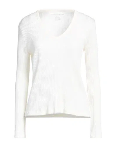 Majestic Filatures Woman T-shirt Ivory Size 1 Cotton, Modal, Cashmere, Elastane In White
