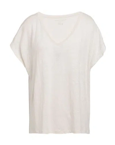 Majestic Filatures Woman T-shirt Ivory Size 1 Linen, Cotton In White