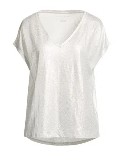 Majestic Filatures Woman T-shirt Ivory Size 1 Linen, Elastane In White