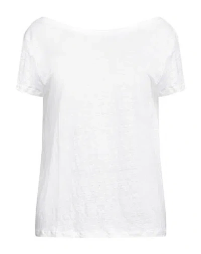 Majestic Filatures Woman T-shirt Ivory Size 4 Linen, Elastane In White