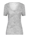 Majestic Filatures Woman T-shirt Lead Size 2 Viscose, Linen In Grey