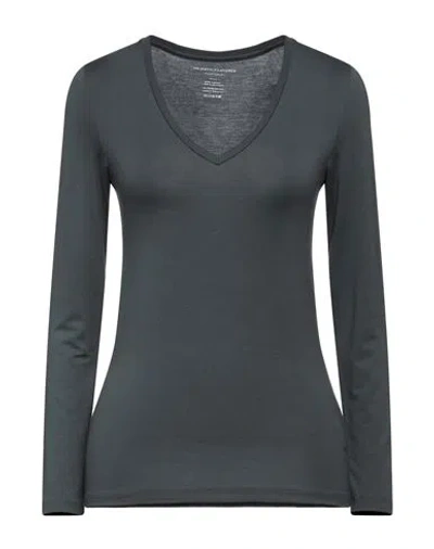 Majestic Filatures Woman T-shirt Lead Size 2 Viscose, Elastane In Grey