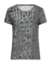 Majestic Filatures Woman T-shirt Lead Size 4 Viscose, Linen, Elastane In Grey